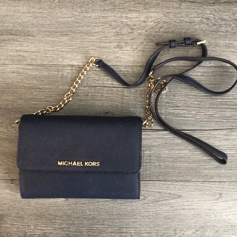 Michael Kors Navy Saffiano Crossbody